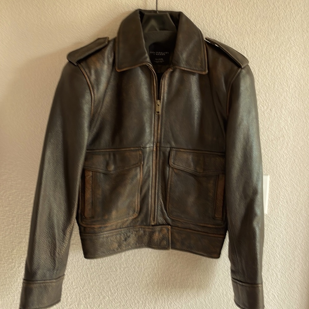 Beautiful mango leather jacket. Worn once. Original price 600.00